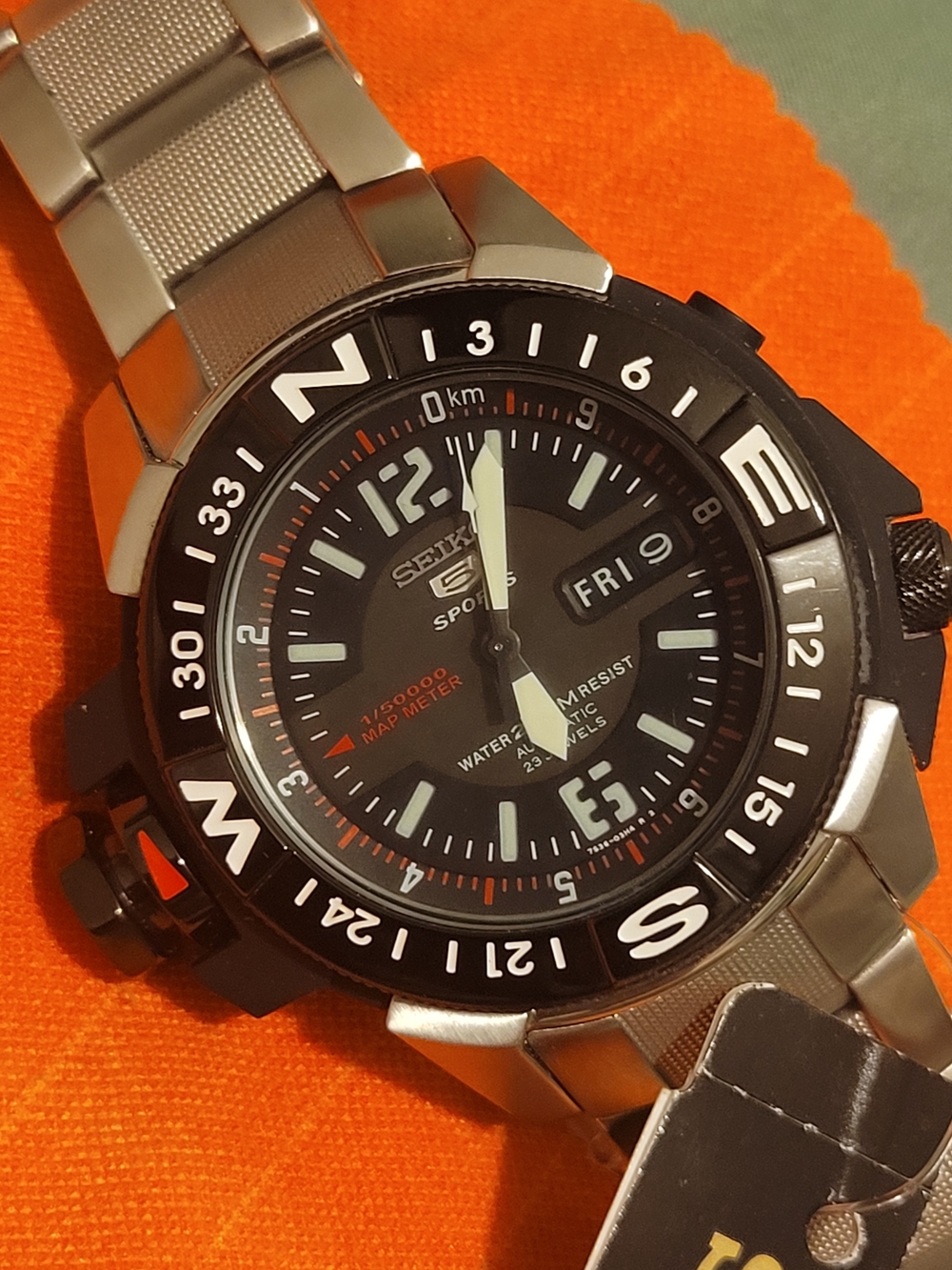 New W/Tags Seiko 5 Sports SKZ229 Map Meter Automatic Watch 200mtrs Divecore Chic - Picture 4 of 12